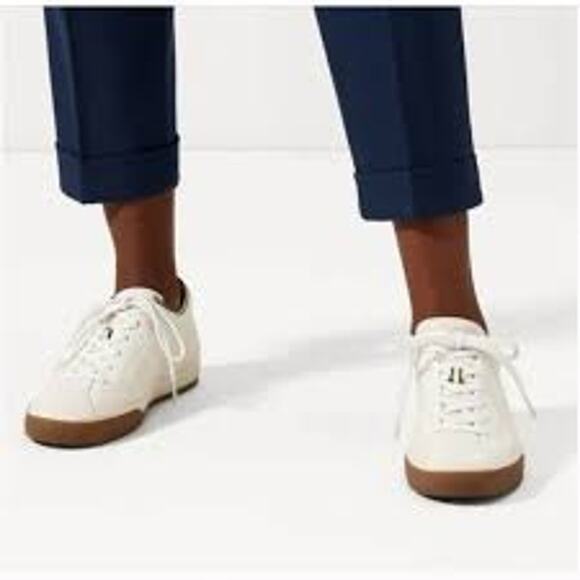 Rothy’s The Lace up Sneaker Womens Size 8 Vanilla Blue Woven Discontinued HTF - Picture 1 of 12